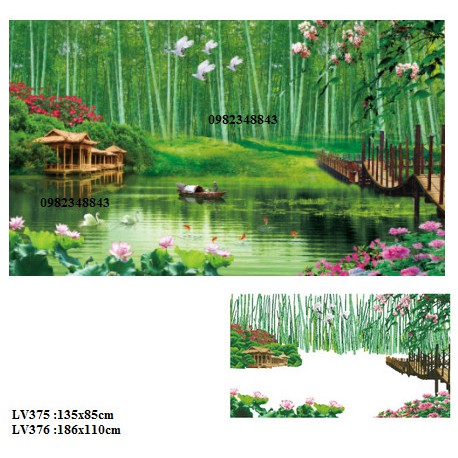 Tranh đính đá phong cảnh non nước hữu tình KT:135x85cm. Tranh gắn đá tự làm.