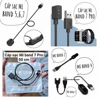 (SẵnVN) Cáp sạc nam châm Mi band 7 Pro , 5 6 7 / Dây sạc thay thế Miband 4 / Mi band 3 / 2