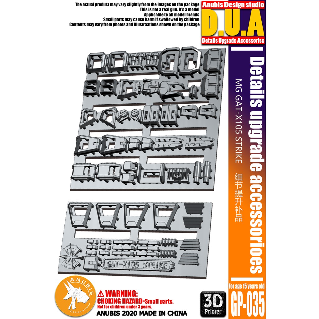 PHỤ KIỆN MOD ANUBIS - CHI TIẾT NHỰA MÔ HÌNH IN 3D CHO MG 1/100 GAT-X105 STRIKE - GP035