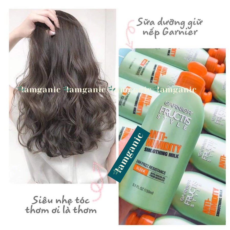 Sữa dưỡng mềm mượt, giữ nếp, kháng khí hậu ẩm Garnier Fructis Style Anti-Humidity Smoothing Milk 150ml