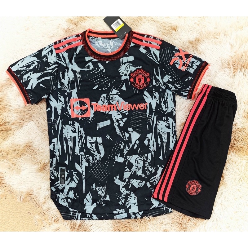 Áo Manchester United 2022 | Bộ Quần Áo Bóng Đá CLB Manchester United Sân Khách Màu Trắng Xanh Hàng Player