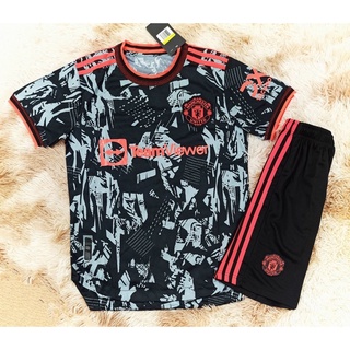 Áo Manchester United 2022 | Bộ Quần Áo Bóng Đá CLB Manchester United Sân Khách Màu Trắng Xanh Hàng Player