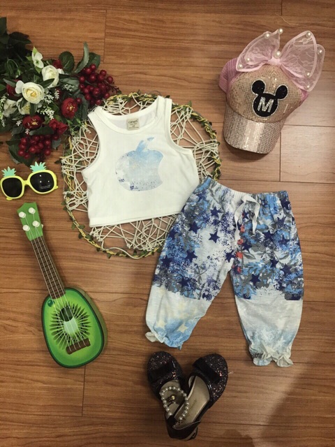 Bộ bé gái thun cotton 4 chiều