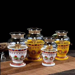 ĐÈN SỨ 8 CÁT TƯỜNG ( TRẮNG )