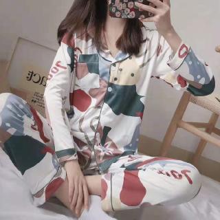 Long sleeve silk satin set high quality standard size