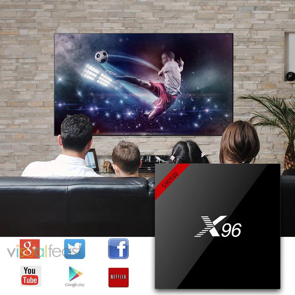 [sthouse]X96 Android 7.1.2 Smart TV Box Amlogic S905W Quad Core WIFI Media Player US-233811