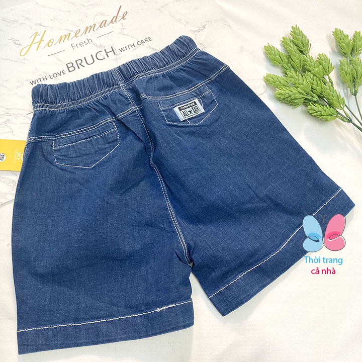 Quần đùi bé gái từ 35-45kg jean mỏng vừa mềm có độ giãn mạnh - hàng đẹp - lưng thun có dây rút - QU125
