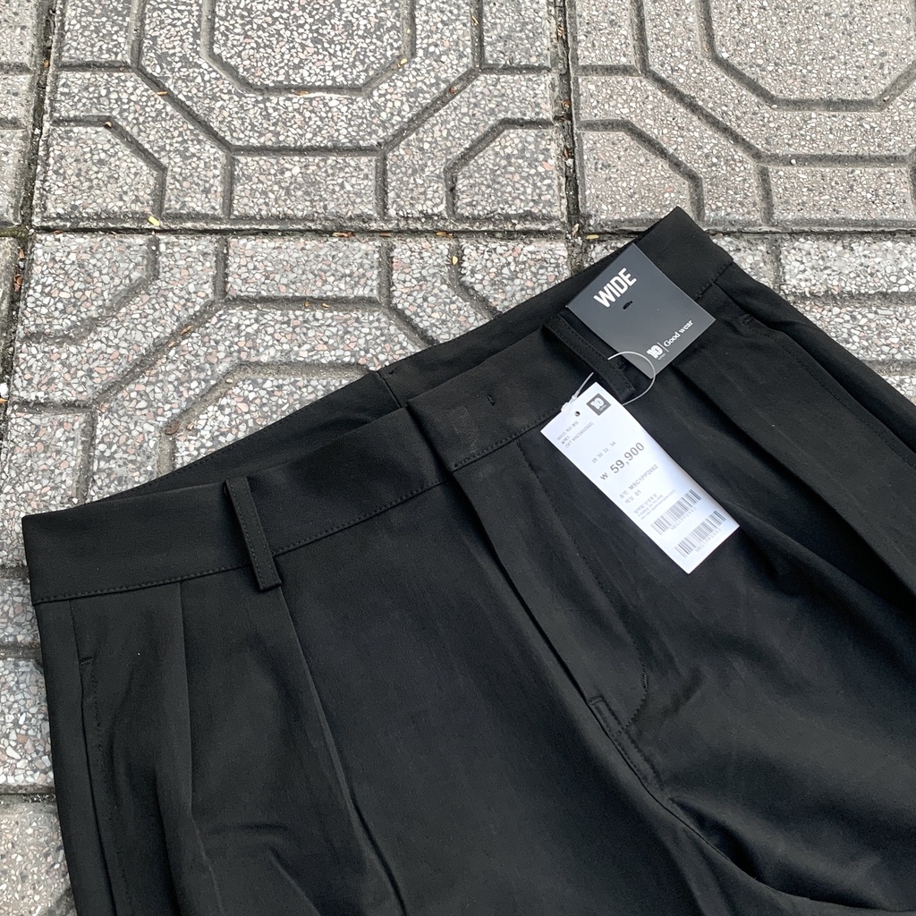 Quần Vải Topten Ống Rộng BAGGY CHINO Đen chính hãng