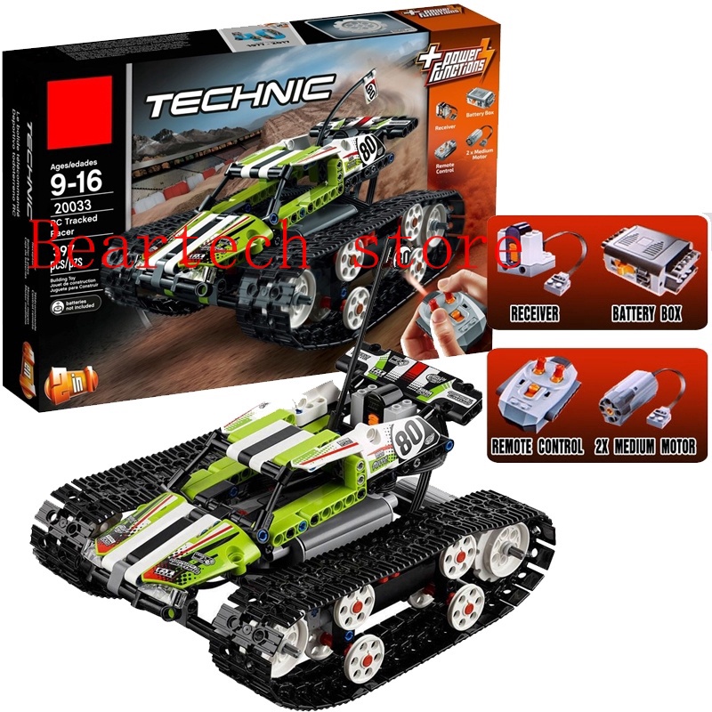 Lắp ráp xếp hình Non-Lego Technic 42065 Tracked Racer 20033 : Xe Đua Monster Truck Điều Khiển Từ Xa 397+ mảnh