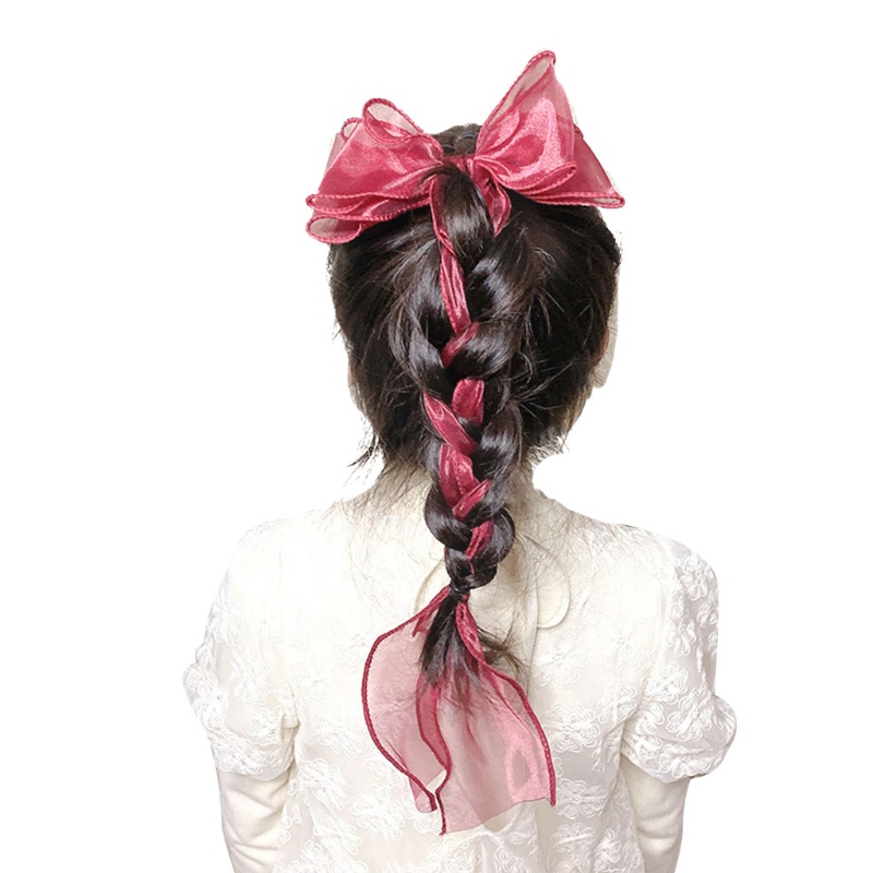 Kẹp Tóc Nơ Ruy Băng Dài Lấp Lánh Phong Cách Công Chúa Cho Bé Gái