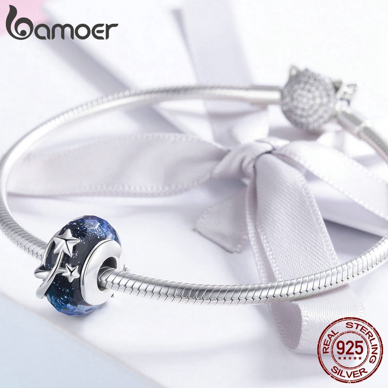 Mặt trang sức BAMOER bạc 925 thiết kế họa tiết ngôi sao thời trang