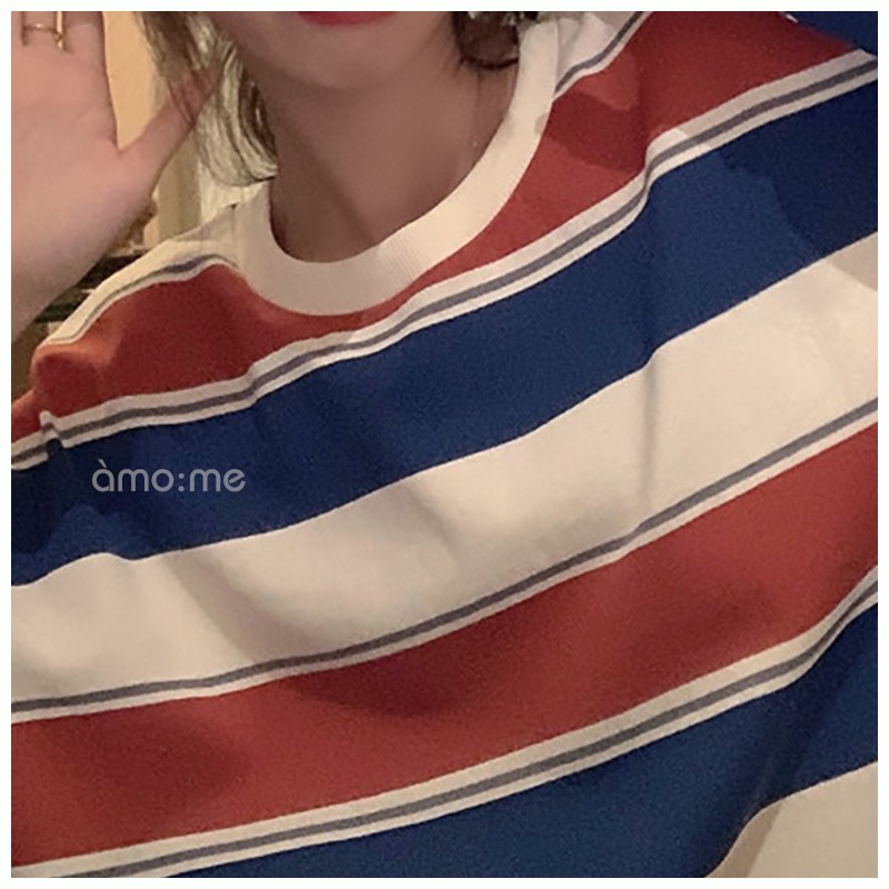 Áo Sweater Sọc Ngang Tay Dài