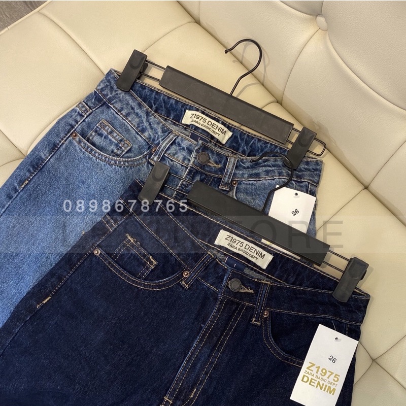 ẢNH TỰ CHỤP Quần Jeans ống suông trơn 100cm