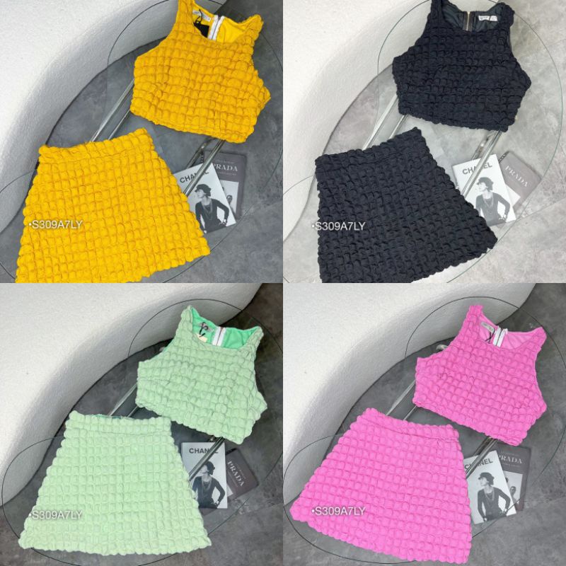 SET BỘ VÁY BODY XỐP QC ÁO CROPTOP BA LỖ KO TAY CHÂN VÁY NGẮN BODY FORM A CÓ LÓT QUẦN VẢI THUN XỐP CAO CẤP