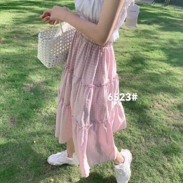 Chân váy xoè xếp tầng bánh bèo kẻ caro Ulzznag style 🌸 Hàng Quảng Châu