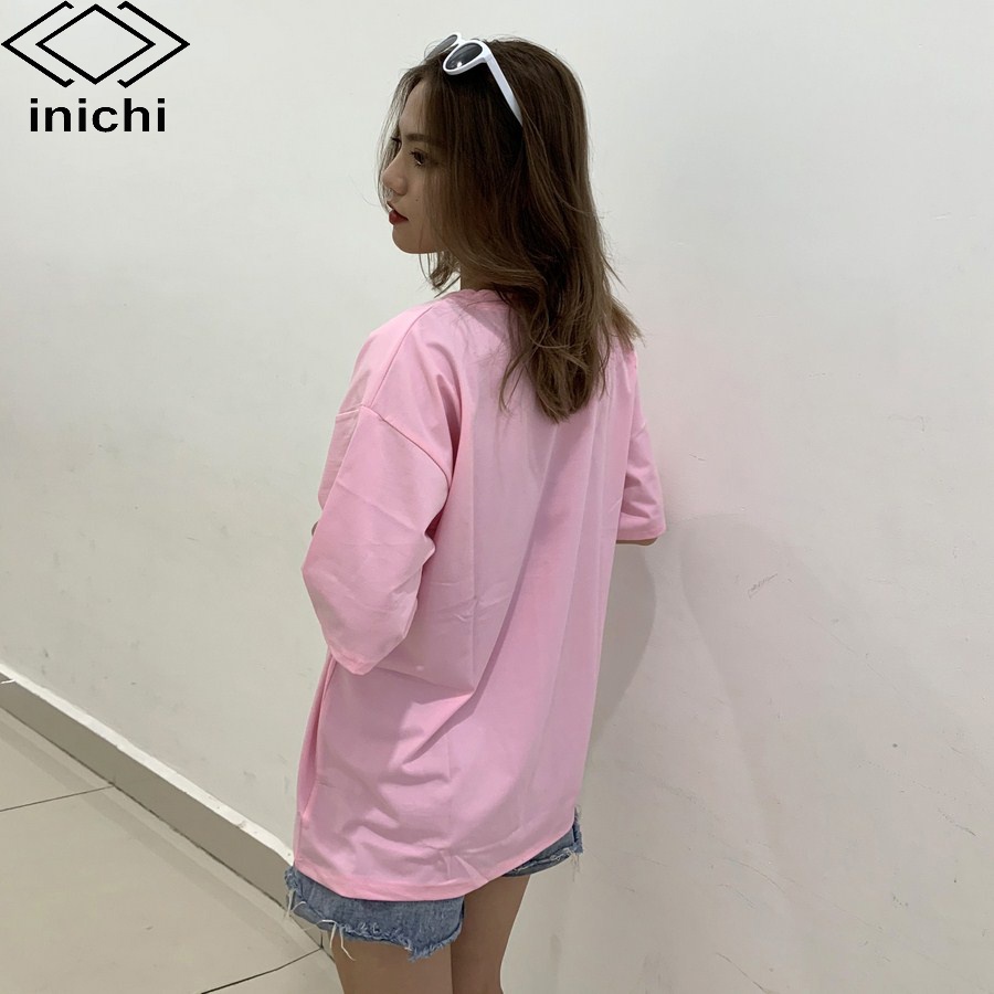 Áo thun tay lỡ INICHI A624 form rộng oversize nam nữ áo phông unisex