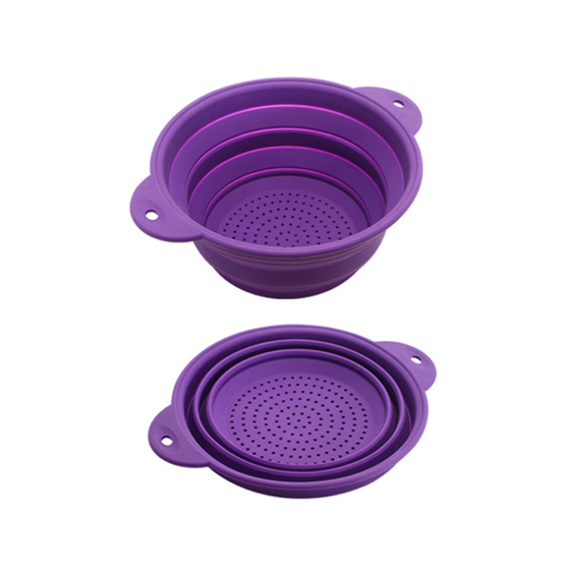 Rổ Rửa Thực Phẩm Bằng Silicone Có Tay Cầm Có Thể Gấp Gọn Tiện Lợi