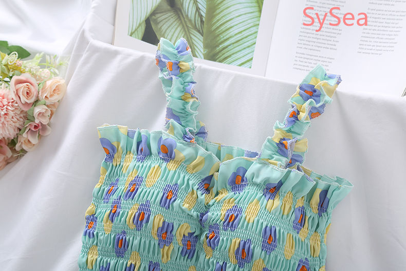 Áo hai dây họa tiết hoa phong cách retro thời trang hè cho nữ