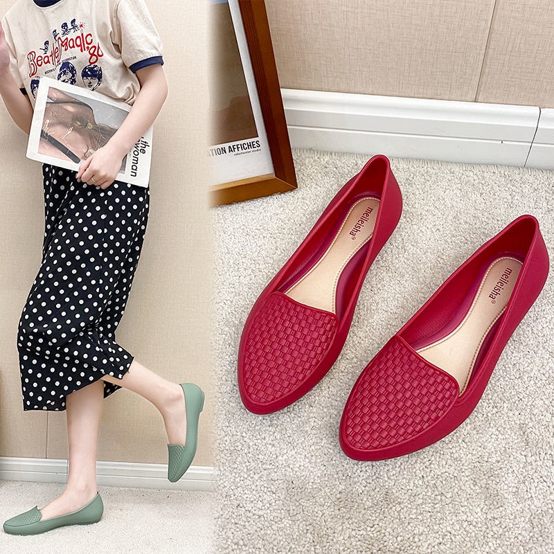 Giày Búp Bê Đế Bằng Chống Thấm Nước Thời Trang Công Sở Cho Nữ