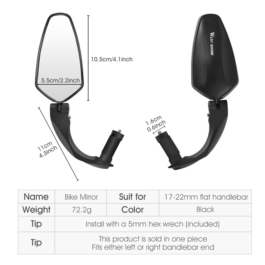 Set 2 Gương Chiếu Hậu Góc Rộng Xoay 360 Độ HD Cho Xe Đạp
