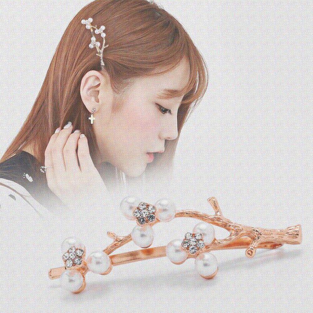 Kẹp Tóc Hình Cành Hoa Mận Lấp Lánh Cho Nữ