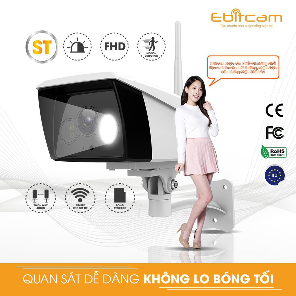 TRỢ GIÁ Camera IP Wifi Ebitcam EBO2 2MP, EBO2 Starlight 2MP Full Color CAM KẾT CHÍNH HÃNG 100%