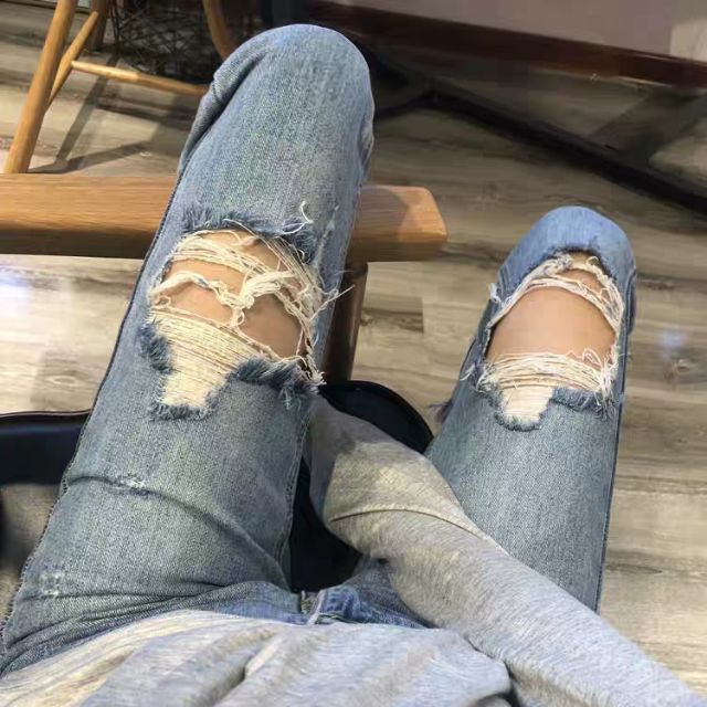 [ORDER-CÓ BIG SIZE] Quần bò jeans rách tua rua Ulzzang cực chất 😍