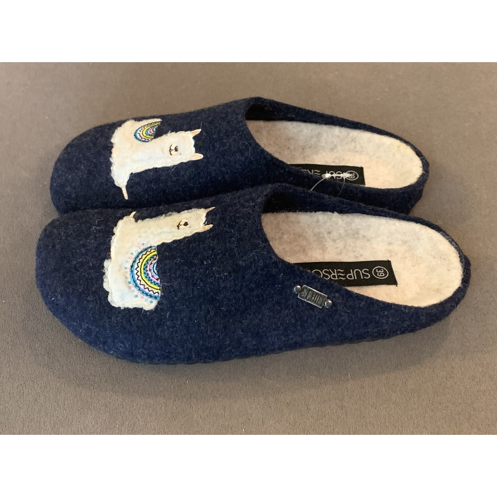 Dép đế trấu HOME SCHAF WOOL chính hãng 100% Đức - quai len nỉ - lông vũ - êm chân chống lạnh