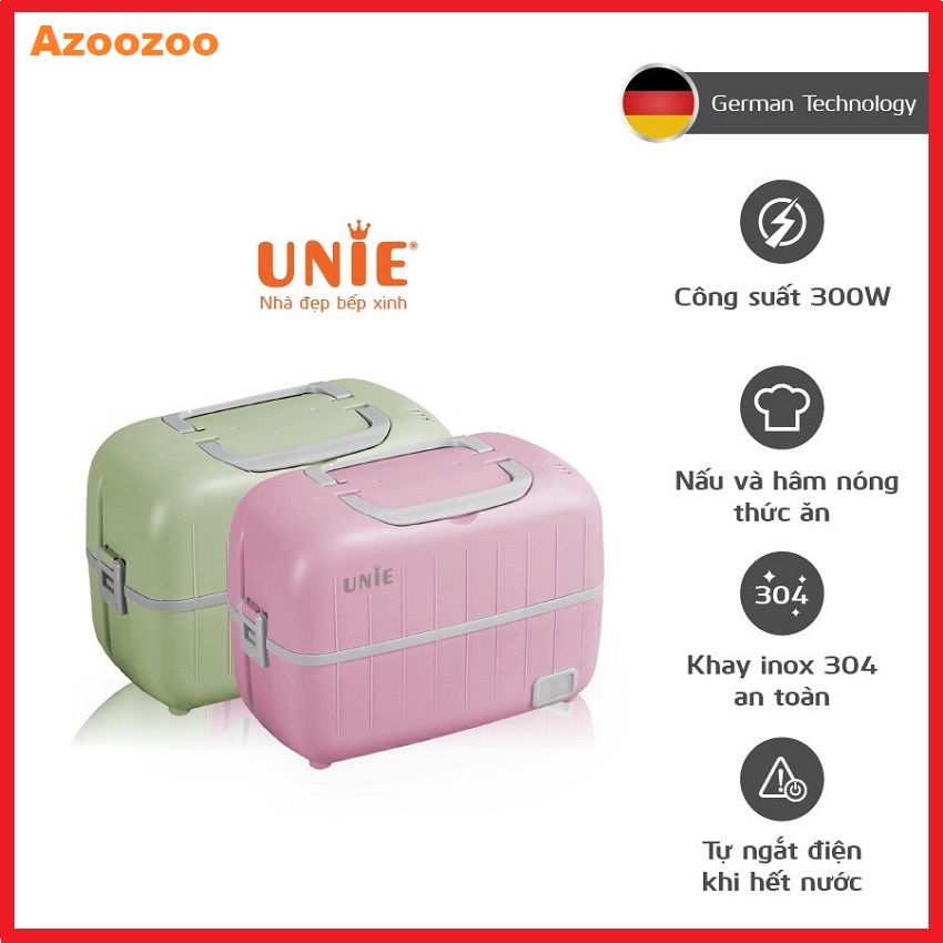 Hộp Cơm Cắm Điện Văn Phòng Cao Cấp Unie UV, 300W, Inox 304, Nấu Cơm Nhanh Chóng