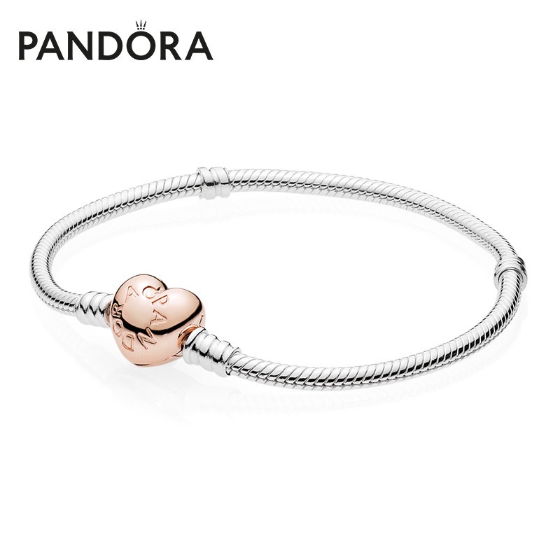 Vòng Tay Pandora Pandora Mạ Bạc 925 Hình Hoa Hồng / Trái Tim Xinh Xắn580719Vòng Tay Đơn Giản Xinh Xắn Dành Cho Nữ