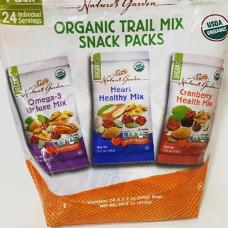 Hạt Tổng Hợp Organic Trail Mix Snack Packs - Natures Garden (24 gói)