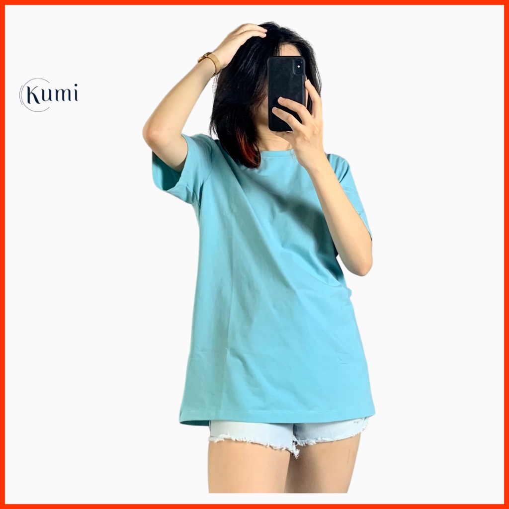 Áo Phông Nữ, Áo Thun Nữ Chất Cotton Cao Cấp Co Giãn Thoáng Mát Kumi Fashion Màu Xanh Ngọc | BigBuy360 - bigbuy360.vn