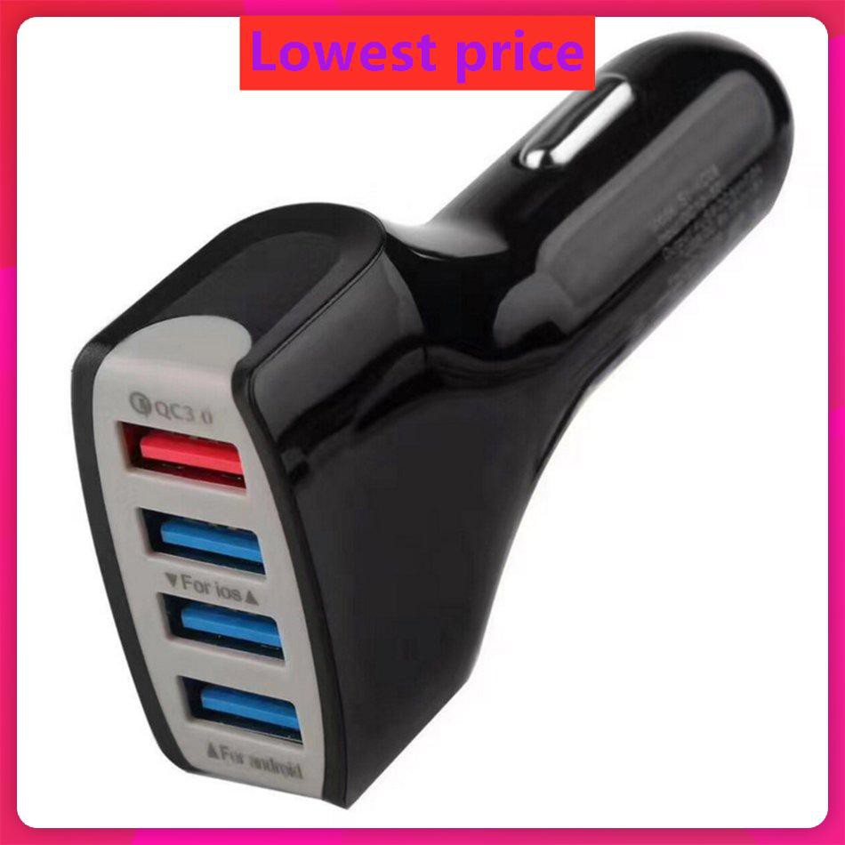 QC3.0 4-Port USB Quick Charger 4 USB Smart Fast Charging Car Charger Adapter