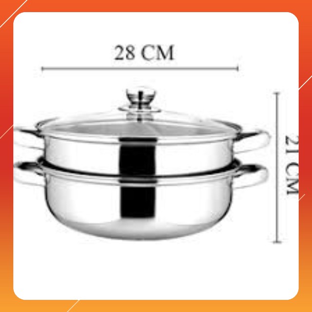 Nồi Hấp 2 Tầng Inox size 28cm