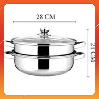 Nồi Hấp 2 Tầng Inox size 28cm