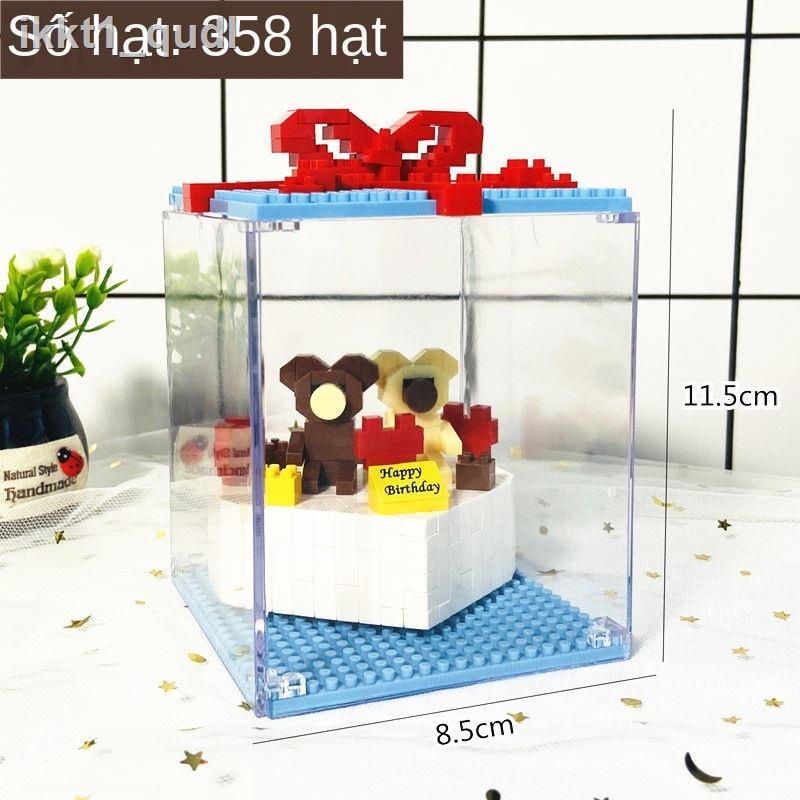 EBánh kem Hàn Quốc các khối xây dựng vi hạt tương thích với đồ trang trí Lego cho quà tặng sinh nhật bạn gái lắp ráp tự