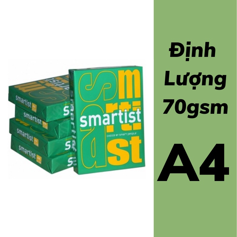 Giấy a4 SMATIST định lượng 70gsm đóng gói 500 tờ/ tập giá sỉ - Giấy in a4 văn phòng phẩm cao cấp - MIYABI STORE