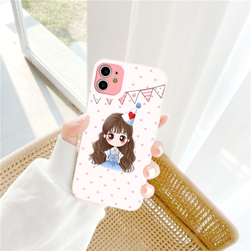 Ốp điện thoại iphone viền vuông cặp đôi Happy Birthday đủ mã cho iphone 7plus/8plus/6/6s/7/se2020/11/12/13pro/x/xr/xsmax