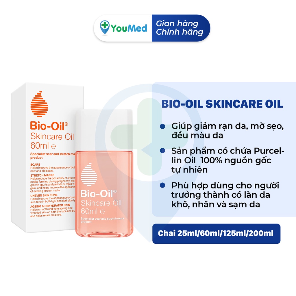 Dầu Chăm Sóc Da Bio-Oil 25ml - giúp giảm rạn da, mờ sẹo, đều màu da