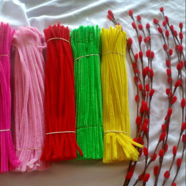 Kẽm bông , kẽm nhung, kẽm kim tuyến đủ màu làm hoa, nụ tầm xuân ngày tết, làm đồ handmade, trang trí