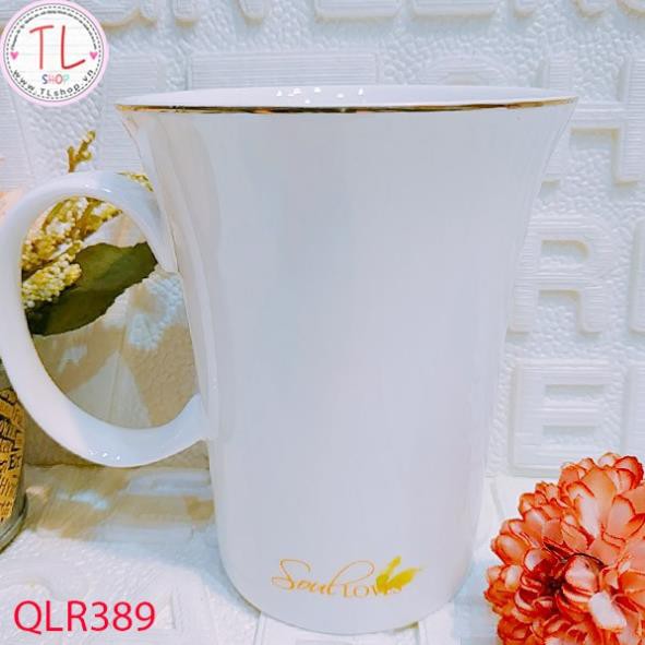 ly sứ - cốc sứ - Ly sứ hình cành hoa soul loves- ly uống nước - ly uống cà phê - quà lưu niệm R389