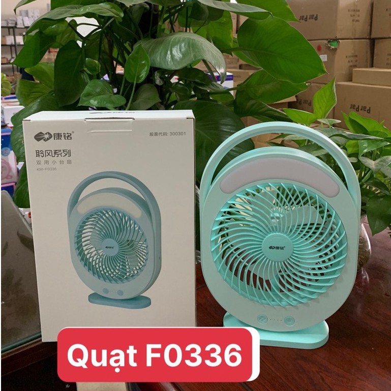 QUẠT SẠC TÍCH ĐIỆN KM F-0336 CÓ ĐÈN LED | BigBuy360 - bigbuy360.vn