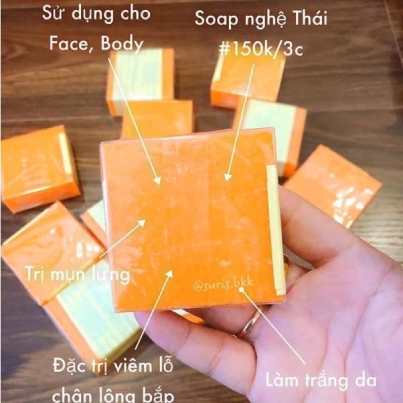 Bánh Xà Phòng Nghệ Cam Rửa Mặt Trắng Da