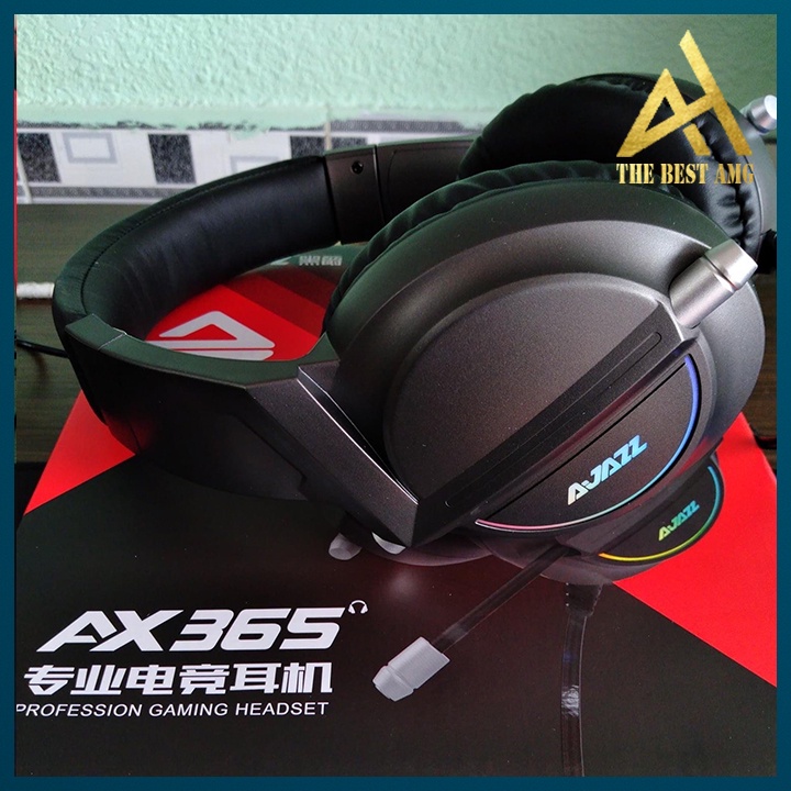 Tai Nghe Headphone Gaming Đèn LED RGB Có Mic AJAZZ AX365 Tai Nghe Nhạc Máy Vi Tính PC Laptop Chuyên Game Có Dây