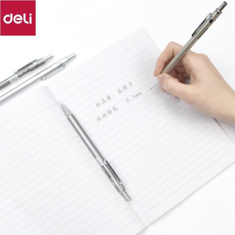Bút chì kim học sinh Deli - Vỏ kim loại - Ngòi 0.5mm/0.7mm - S001 / S002 [Deli]