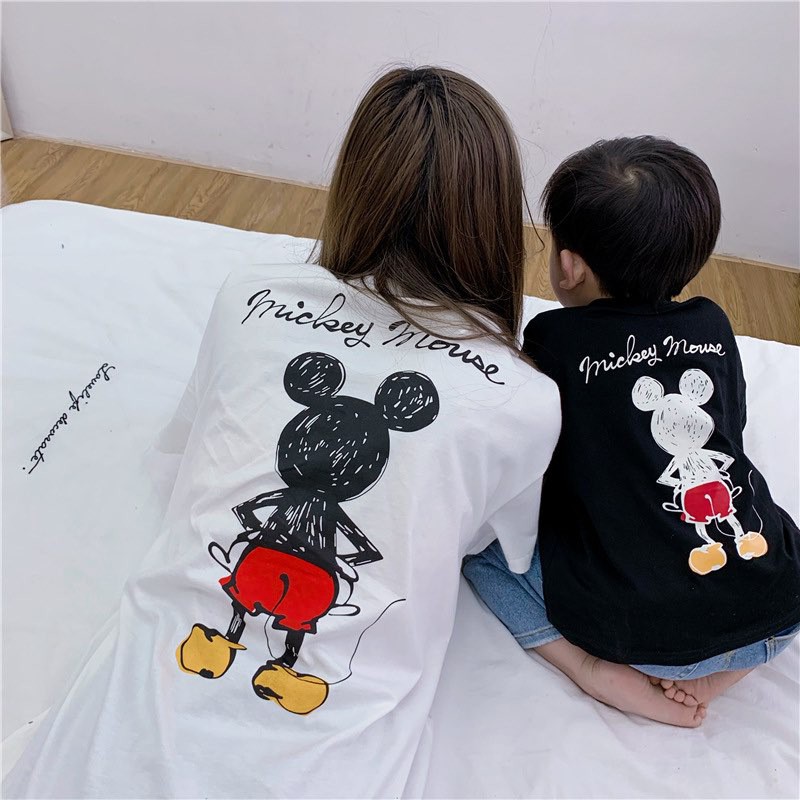 0303SA - Áo phông đôi mẹ con 2 màu đen, trắng