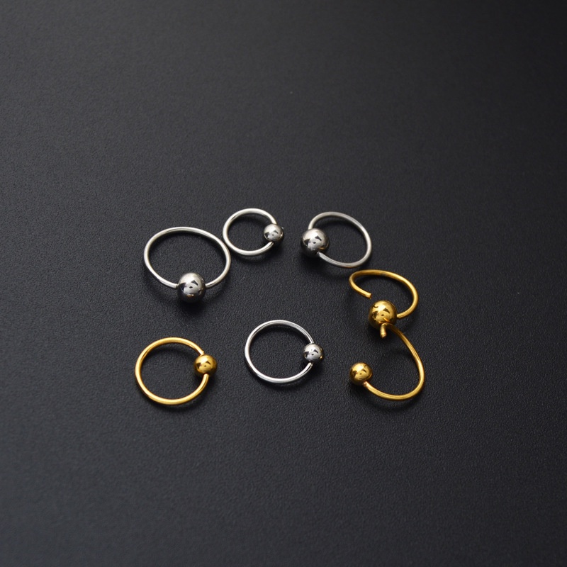 Khuyên titan class ft bi (bẻ ngang) thanh xỏ 0,8mm