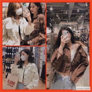Áo Khoác Kaki Croptop [FS]🌺Áo Kaki 2 Màu Hottren