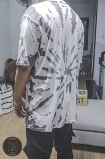 Tie dye black waxed