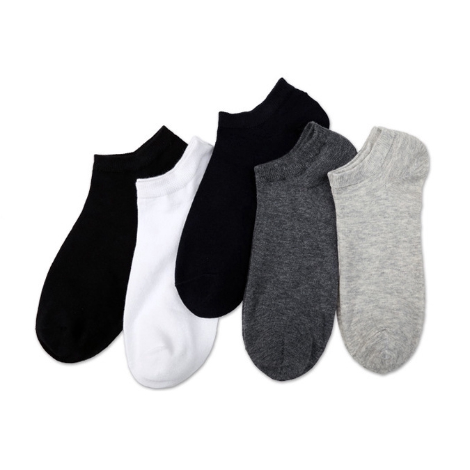 Tất Cotton Thể Thao Cổ Ngắn Màu Trơn Thoáng Khí Unisex